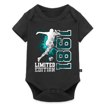 1981 Born Football Limited Edition Birthday - Baby Premium short-sleeve bodysuit - black - Front