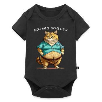 FAT CAT BIG LUCK - Baby Premium short-sleeve bodysuit - black - Front