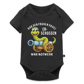 SHOT THE EARLY BIRD SELF-DEFENSE - Baby Premium short-sleeve bodysuit - black - Front