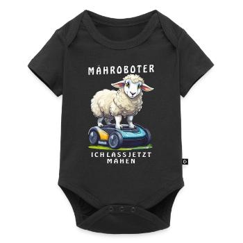 TONDEUSE À GAZON ROBOT MOUTON JE LE FAIS TONDRE MAINTENANT - Body à manches courtes Premium Bébé - noir - Devant