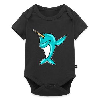 Dabbing Narwhal Lustiges Einhorn Des Meeres Dab Cool - Baby Premium Kurzarmbody - Schwarz - Vorne