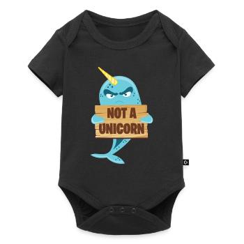 Pas un t-shirt licorne - Drôle de poisson narval Jeu de mots - Body à manches courtes Premium Bébé - noir - Devant