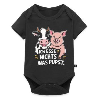 Végétarien Végétalien Bien-être animal Droits des animaux Veggie - Body à manches courtes Premium Bébé - noir - Devant