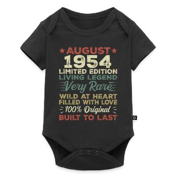 August 1954 - Geschenkidee Für August 1954 - 1954 - Baby Premium Kurzarmbody - Schwarz - Vorne