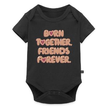 Twins born together, friends forever - Baby Premium short-sleeve bodysuit - black - Front