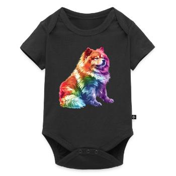 Chow Chow Race de chien aux couleurs de l’arc-en-ciel - Body à manches courtes Premium Bébé - noir - Devant