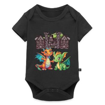 Medieval Dragon Dragon - Baby Premium short-sleeve bodysuit - black - Front