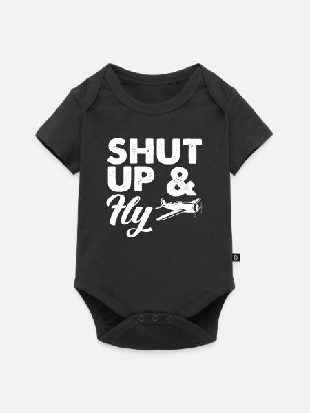 Pilot Fliegen Flugzeug Geschenk - Baby Premium Kurzarmbody - Schwarz
