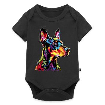 Doberman Dog Bright Colors Pop Art Dobermans - Baby Premium short-sleeve bodysuit - black - Front