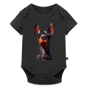Doberman Dogs Motif Guard Dog Proud Dobermans - Baby Premium short-sleeve bodysuit - black - Front