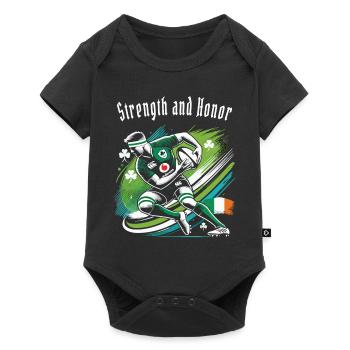 Strength and Honor Rugby Saying - Baby Premium short-sleeve bodysuit - black - Front