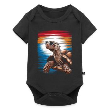 Tortoise Coolest Pet On Earth Retro Sunglasses - Baby Premium short-sleeve bodysuit - black - Front