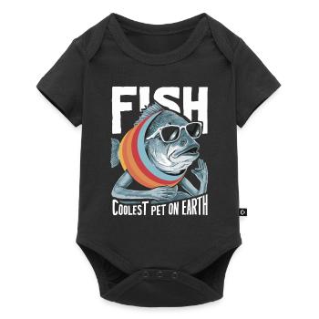 Fish Coolest Pet On Earth Retro Sunglasses Funny - Baby Premium short-sleeve bodysuit - black - Front