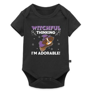 Australian Shepherd Halloween Hexe I'm adorable - Baby Premium Kurzarmbody - Schwarz - Vorne