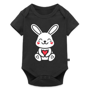 Petit bébé lapin - Body à manches courtes Premium Bébé - noir - Devant