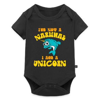 Je ne suis pas un narval, je suis une licorne drôle d’animal marin - Body à manches courtes Premium Bébé - noir - Devant