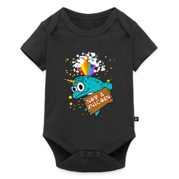 Narwhal Not A Unicorn Funny Rainbow Sea Creature - Baby Premium short-sleeve bodysuit - black - Front