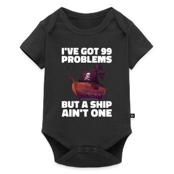 Pirate Skull Buccaneer Pirate Ship - Baby Premium short-sleeve bodysuit - black - Front