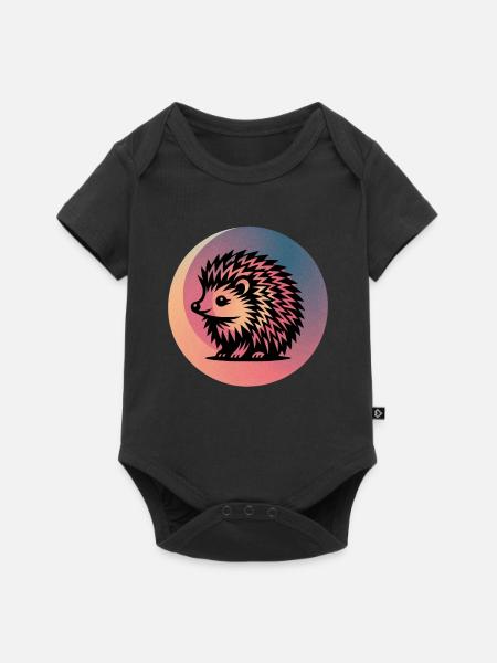 Igel - Baby Premium Kurzarmbody - Schwarz