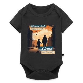 Cloud Wolken Linux Server Admin Nerd Witz - Baby Premium Kurzarmbody - Schwarz - Vorne