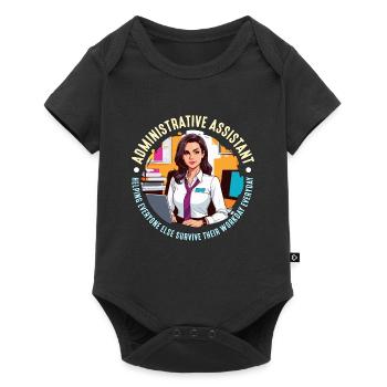 Administrative Assistant Helping Office Worker - Baby Premium Kurzarmbody - Schwarz - Vorne
