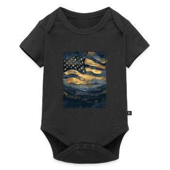 American Flag United States Woods Vintage Retro - Baby Premium short-sleeve bodysuit - black - Front