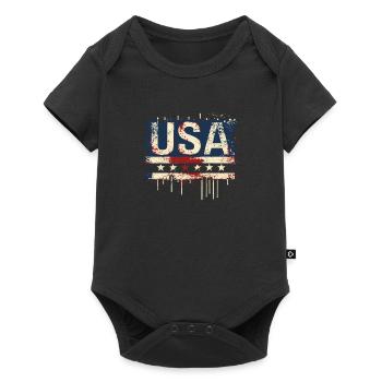 United States American Independence Day Flag - Baby Premium short-sleeve bodysuit - black - Front