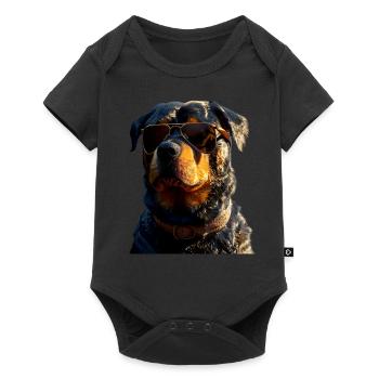 Les chiens Rottweiler aiment les fiers amateurs de rottweiler - Body à manches courtes Premium Bébé - noir - Devant