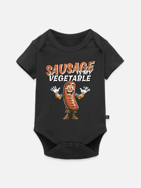 SAUSAGE IS MY VEGETABLE - Baby Premium Kurzarmbody - Schwarz