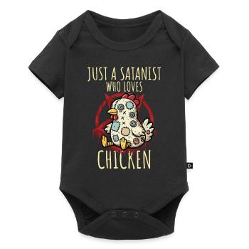 Just a Satanist who has the heavy metal fun of - Baby Premium short-sleeve bodysuit - black - Front