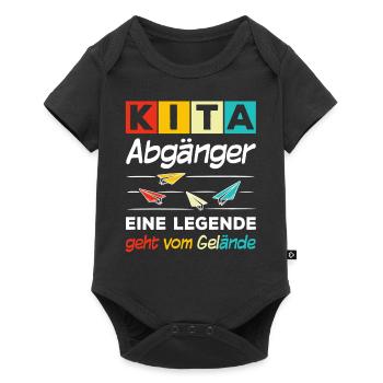 Kita Abgänger Eine Legende Geht Vom Gelände - Baby Premium Kurzarmbody - Schwarz - Vorne