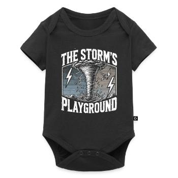 Découvrez le monde fascinant de la chasse aux tornades - Body à manches courtes Premium Bébé - noir - Devant