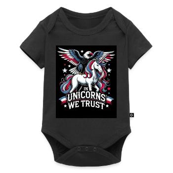 Patriotisme magique Licorne américaine États-Unis - Body à manches courtes Premium Bébé - noir - Devant
