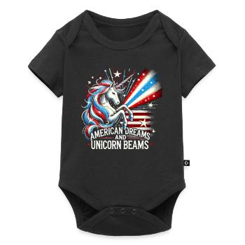 Patriotisme magique Licorne américaine États-Unis - Body à manches courtes Premium Bébé - noir - Devant