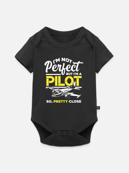 Piloten Spruch - Baby Premium Kurzarmbody - Schwarz