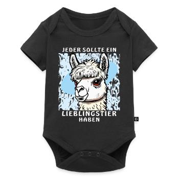 ANIMAL PRÉFÉRÉ DE L’ALPAGA - Body à manches courtes Premium Bébé - noir - Devant