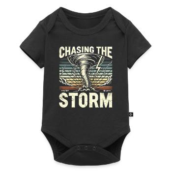 Découvrez le monde fascinant de la chasse aux tornades - Body à manches courtes Premium Bébé - noir - Devant