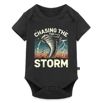 Découvrez le monde fascinant de la chasse aux tornades - Body à manches courtes Premium Bébé - noir - Devant