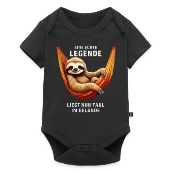 ECHTE LEGENDE LIEGT NUN FAUL IM GELÄNDE - Baby Premium Kurzarmbody - Schwarz - Vorne
