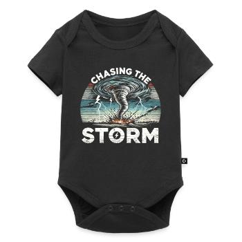 Découvrez le monde fascinant de la chasse aux tornades - Body à manches courtes Premium Bébé - noir - Devant