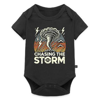 Erlebe Die Faszinierende Welt Des Tornadojagens - Baby Premium Kurzarmbody - Schwarz - Vorne