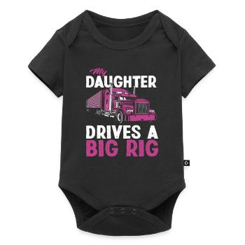 Chauffeur de camion fille père - Body à manches courtes Premium Bébé - noir - Devant