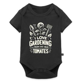 Ich liebe Gartenarbeit von meinen Kopftomaten - Baby Premium Kurzarmbody - Schwarz - Vorne