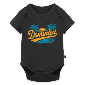 Dominica Souvenir – Tropical Palm Trees and - Baby Premium short-sleeve bodysuit - black - Front