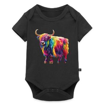 Yak Rainbow Colorful Artwork Color Joy - Baby Premium short-sleeve bodysuit - black - Front