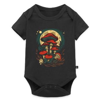 Moon Phases Mushroom Fairycore Goblincore Cottagecore - Baby Premium short-sleeve bodysuit - black - Front