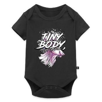 Kampffisch Kampffische Tiny Body Huge Attitude - Baby Premium Kurzarmbody - Schwarz - Vorne