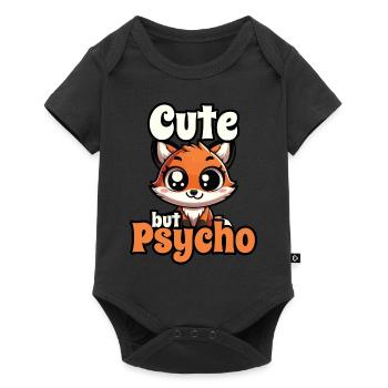 Niedlicher, aber psycho Fuchs Entzückendes Kawaii Tierdesign - Baby Premium Kurzarmbody - Schwarz - Vorne