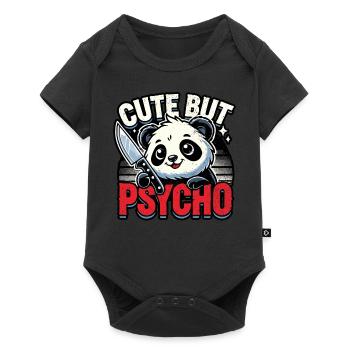 Mignon Mais Psycho Panda Adorable Animal Kawaii - Body à manches courtes Premium Bébé - noir - Devant