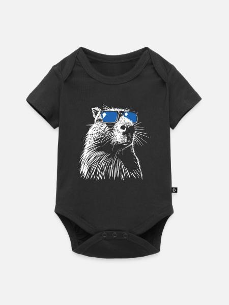 Cooles Capybara - Zeichnung Silhouette - Baby Premium Kurzarmbody - Schwarz